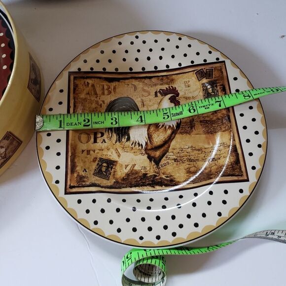 NIB Sakura Retro Rooster Plates - Picture 6 of 6